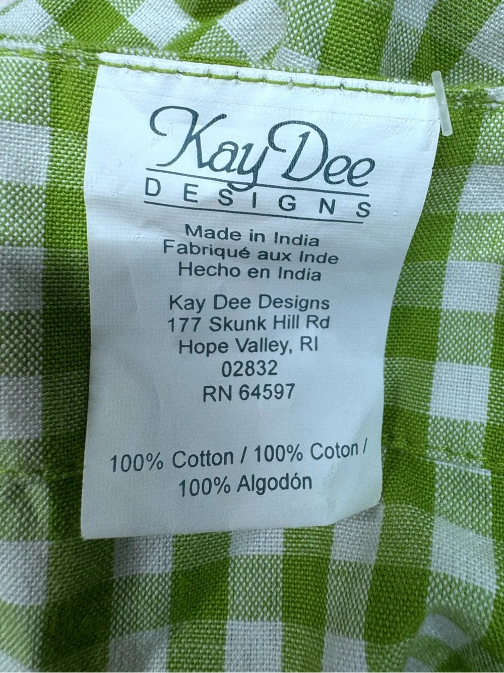 Green Gingham Ruffle Apron | 100% Cotton Kitchen Apron